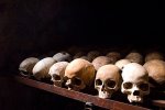 Human skulls at the Nyamata Genocide Memorial Centre