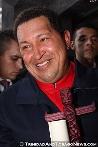 Hugo Chvez (1954 – 2013) during The Fifth Summit of the Americas 2009 held in T&T