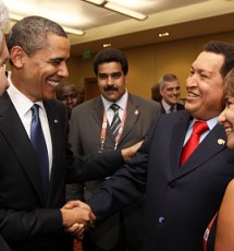 Barack Obama and Hugo Chavez