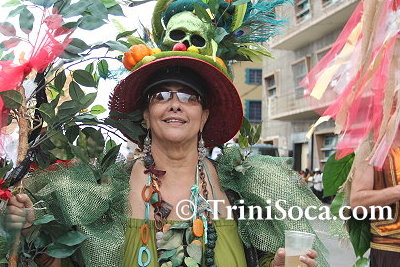 Allyson Hennessy playing mas in her own Carnival 2011 band called Friends of Allyson