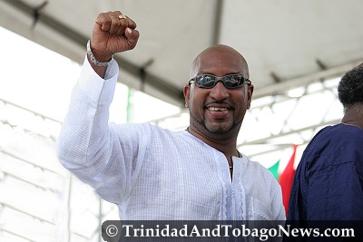 Minister of Sport and Youth Affairs Anil Roberts at the Emancipation Celebrations in Port of Spain