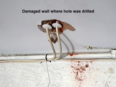 A damaged wall