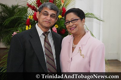 New Opposition Leader Kamla Persad-Bissessar and her husband Dr Gregory Bissessar