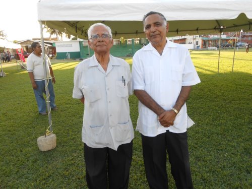 The late Reverend Sieunarine with Presiding Elder Kenrick Seepersad at the Every Soul Counts Crusade held in Curepe in 2015