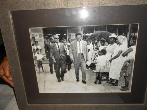 Mr Seebaran conducting the First PM Dr Williams outside of Caroni Presbyterian