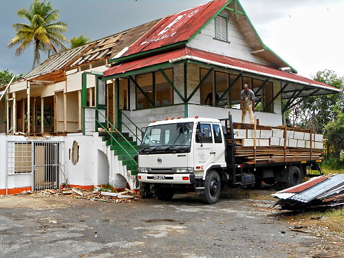 Overseer's Bungalow in Caroni being Broken Down