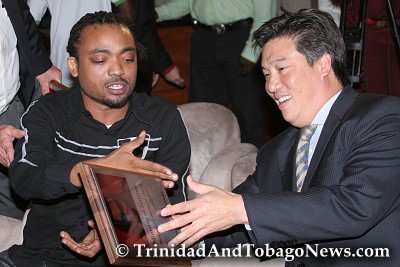 Machel Montano and Mr. Howard Chin Lee at Club Zen