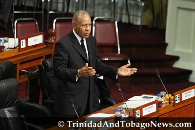 PM Patrick Manning yesterday in parliament