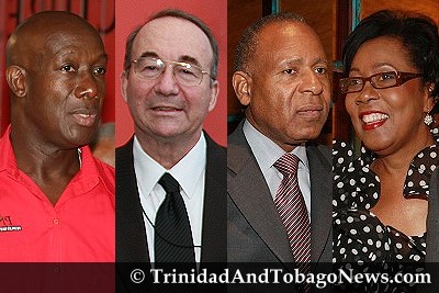 Dr Keith Rowley, Calder Hart, Patrick Manning & Hazel Manning