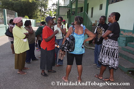 Some of the La Seiva Village residents in the school yard voicing their disappointment