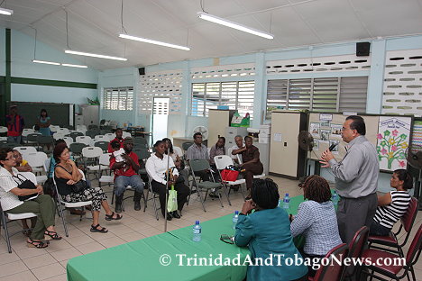 Chairman of the Diego Martin Regional Corporation, Mr. Anthony Sammy addresses the small audience