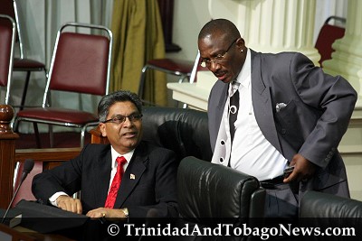 Opposition members Harry Partap and Winston 'Gypsy' Peters