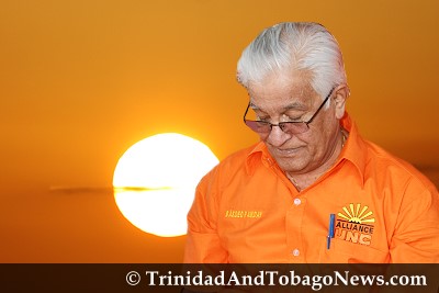 Defeated UNC leader Basdeo Panday Defeated UNC leader Basdeo Panday