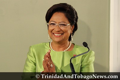 Kamla Persad-Bissessar is sworn in as the first female Prime Minister of Trinidad and Tobago