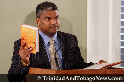 Anand Ramlogan is sworn in as the Attorney General of Trinidad and Tobago