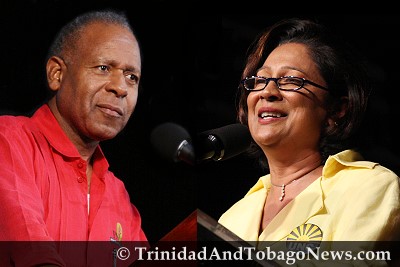 PM Patrick Manning and Opposition Leader Kamla Persad-Bissessar