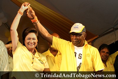 PM Kamla Persad-Bissessar and Jack Warner