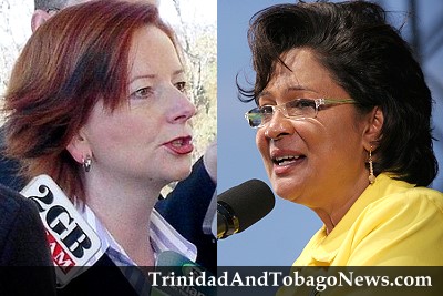 Prime Minister of Australia Ms. Julia Gillard and Prime Minister of Trinidad and Tobago Mrs. Kamla Persad-Bissessar