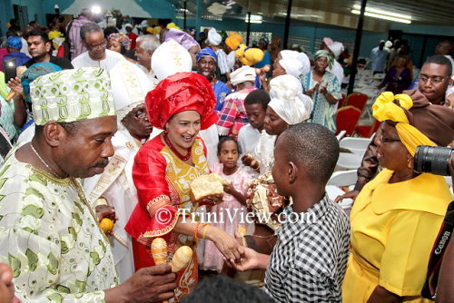 Prime Minister Kamla Persad-Bissessar at the Spiritual Shouter Baptist Liberation Day celebrations at the Maloney Empowerment Hall, Churchill-Roosevelt Highway