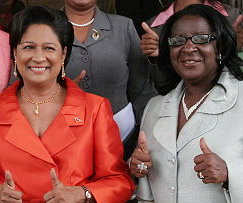 Prime Minister Kamla Persad-Bissessar and Vernella Alleyne-Toppin