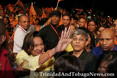 Kamla Persad-Bissessar at UNC Rally in Marabella, last night