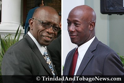 Acting PM Jack Warner and Opposition Leader Dr Keith Rowley