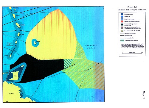 Chart showing Trinidad and Tobago's claim line