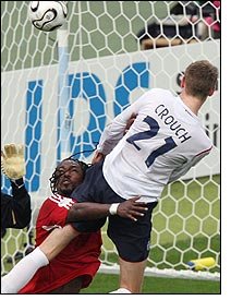 Crouch appeared to grab Sancho's hair before scoring