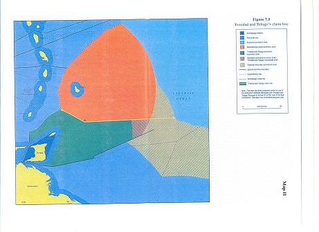 Chart showing Trinidad and Tobago's claim line