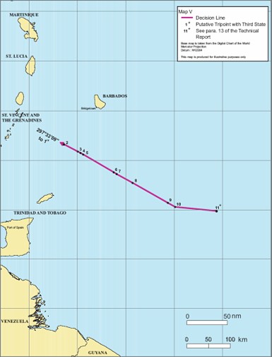 TT/Barbados Maritime Boundary fixed by the Arbitral Tribunal